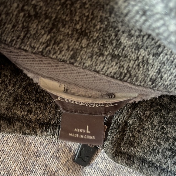 Eddie Bauer Gray Quarter Zip (large) - Picture 3 of 3